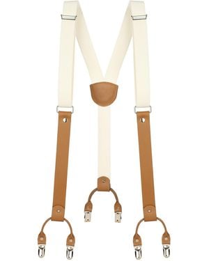Badass & Goddess Leather Leather Front Suspenders - White