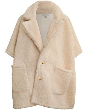 James Lakeland Neutrals Cream Teddy Button Cape - Natural