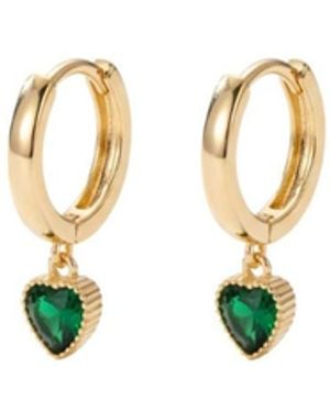Uchi and Soto Kokoro Heart Hoop Earrings - Metallic