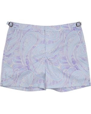 lords of harlech Neptune Marakesh Paisley Helio Tailored Swim Short - Blue