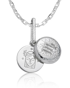 Cartography Virgo Zodiac Locket Necklace - Metallic