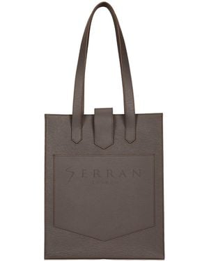 Seren London Leather Tote Bag Chocolate - Brown
