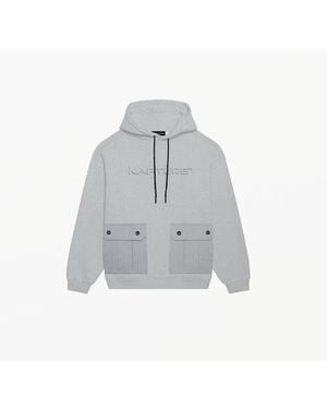 Kapture Travel Logo-Print Pocket Hoodie - Grey
