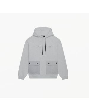 Kapture Travel Logo-Print Pocket Hoodie - Gray