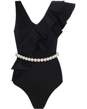 Nur Karaata Lilac Pearl Swimsuit - Black