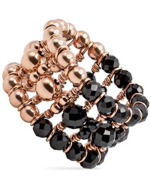Pas De Marque Rose Rose-Filled Spinel Beaded Ring La Bague Duo - White