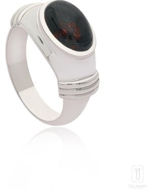 The Jewelz Bloodstone Signet Band Ring Gifting For - White