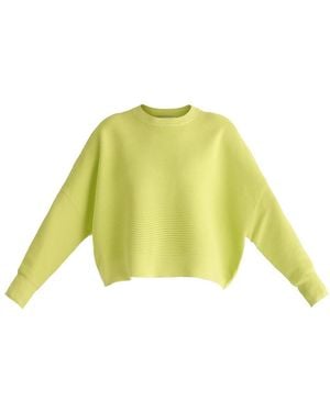Paisie Cropped Ribbed Sweater - Yellow