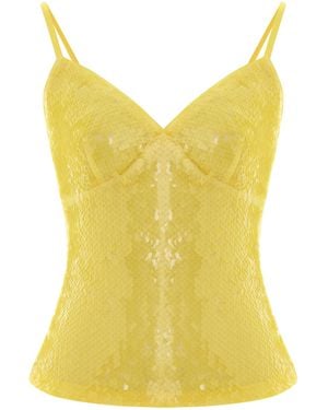 Pcfg Sequin Strap Top - Yellow