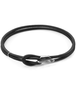 Anchor and Crew Raven Orla & Nappa Leather Bracelet - Black