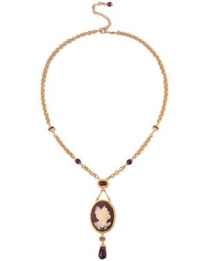 Retro Chic Roman Goddess Necklace - Metallic