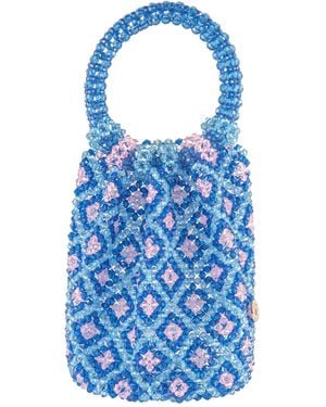 Tillie Beads Bubblegum Splash Bucket Bead Bag - Blue