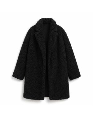 Mauritius Oversized Textile Coat – Cosy Relaxed Fit Nindy - Black