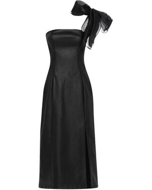 Zetaye Riva Noir Leather Bow Dress - Black
