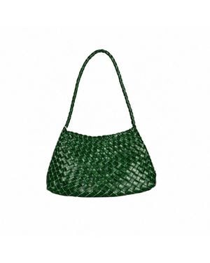 Rimini Woven Vegan Leather Sling Bag 'Leontina' - Green