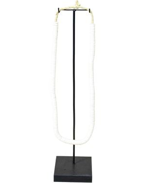 Botanical Boys Handcrafted Ostrich Eggshell Heishi Necklace - White
