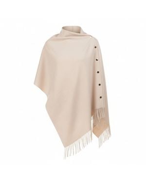 Franchetti Bond Neutrals Gisella Button Poncho - Natural