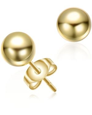 Genevive Jewelry Plated Round Ball Stud Earrings - Metallic