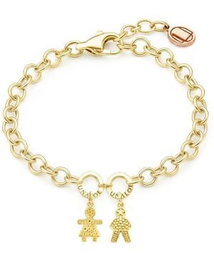 Unaloe Adjustable Plated Mom Bracelet With Two Charms For - Metallic