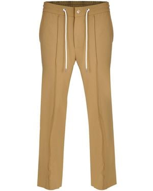 DAVID WEJ Ashford Plain Loose Fit Drawstrings Trouser – Biege - Natural