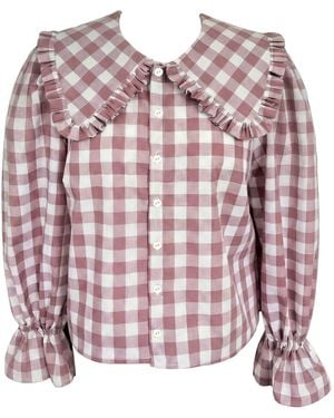 The Well Worn The Luna Blouse – Gingham - Pink