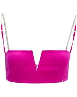 Nissa Spaghetti-Strap Crop Top - Pink