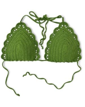 Springmoonatelier Handmade Crochet Bikini Top - Green