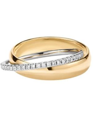 Vanhi Mixed Metal Interlocking Ring - Metallic