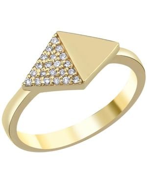 Dime Tribe Geometric Diamond Ring - Metallic