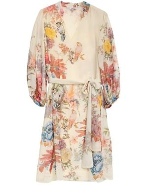 Niza Straight-Leg Printed Pants - Natural