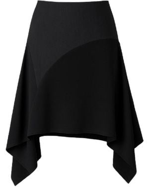 Conquista Asymmetric Midi Skirt – Modern Silhouette With Fluid Movement - Black