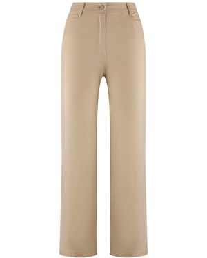 Ferrari+Monti Off- Cotton Cropped Straight Leg Casual Trousers - Natural