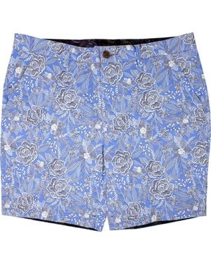 lords of harlech John Handcut Floral Flat Front Short - Blue