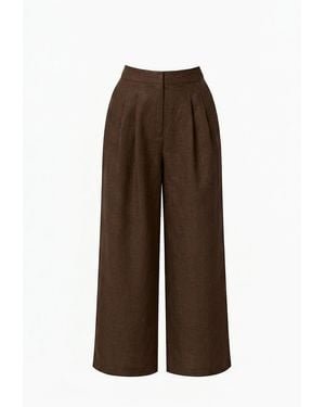 Exquise Owen Pocket Zipper Culotte Linen Trousers - Brown