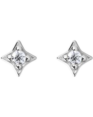 BLOOMTINE | Earth Angel HQ Illuminess Mini Sterling Star Studs - Metallic
