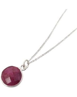 Sophelia Sterling Round Ruby Necklace - Purple
