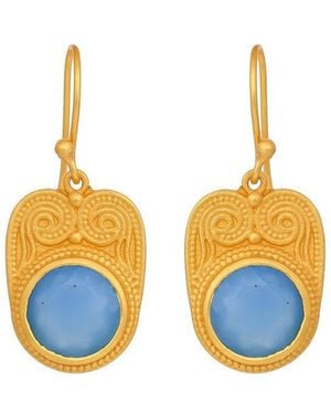 Opium Jewels Goddess Earrings With Chalcedony - Metallic