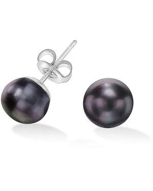 Dower & Hall Peacock Timeless Freshwater Single Pearl Stud - Black