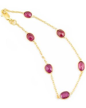 Opium Jewels Chain Bracelet With Rubies - Pink