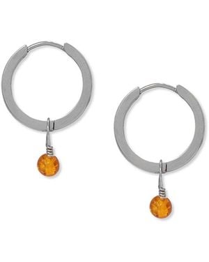 A Weathered Penny Amber Hoops - Metallic