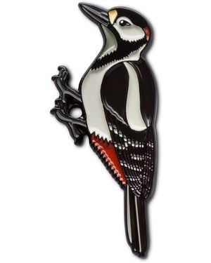 Make Heads Turn Neutrals Enamel Pin Great Spotted Woodpecker - Black