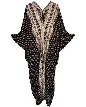 Jennafer Grace Terrance Border Caftan - Black