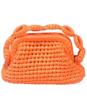 Sibylla Delphica Mini Metallic Crochet Clutch Bag - Orange