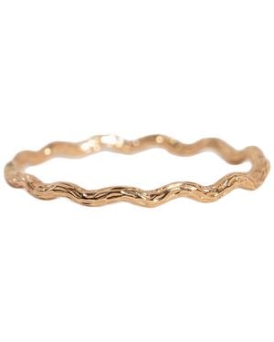 Kate Koel Dainty Snake Textured Ring - Metallic