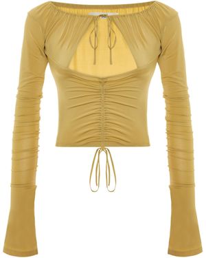 Maison sél Gathered Top - Yellow