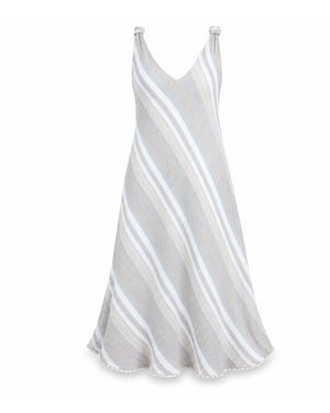 MARICEL Rosanna Dress Soft-Waved Linen Gauze - White
