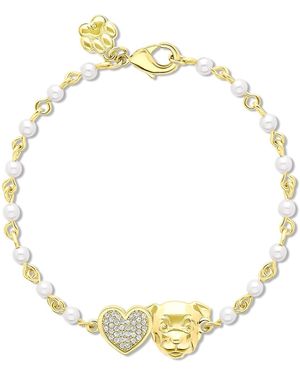 Cloud Haven Soft Hearted Pit Bull Cz Bracelet - Metallic