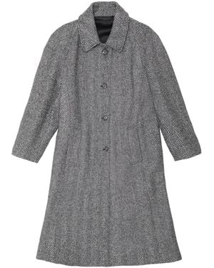 Hegarty London Tweed Overcoat - Grey