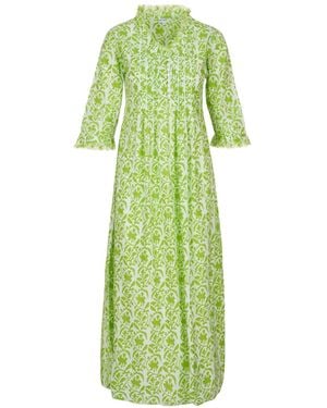 At Last Cotton Annabel Maxi Dress - Green