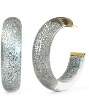 Gold & Honey Small Pixie Illusion Hoop Earrings - White